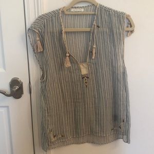 Blue and white stripped blouse